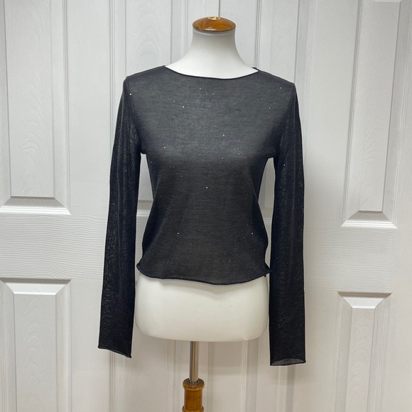 Massimo Dutti Velicine Black Lightweight Sweater - Size XS - NEW. - Picture 1 of 13